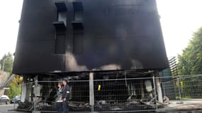 Le centre des impôts de Morlaix, incendié dans la nuit du 19 au 20 septembre 2014.