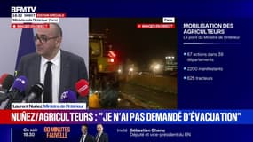 Colère agricole: "Je ne considère pas qu'il y a eu de défaillances", estime le ministre de l'Intérieur après l'arrivée d'agriculteurs sur Paris