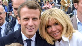 Brigitte et Emmanuel Macron lors d'un déplacement au Touquet en mai 2019
