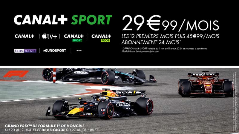 100% de la Formule1™ en juillet et août : c'est seulement sur CANAL+