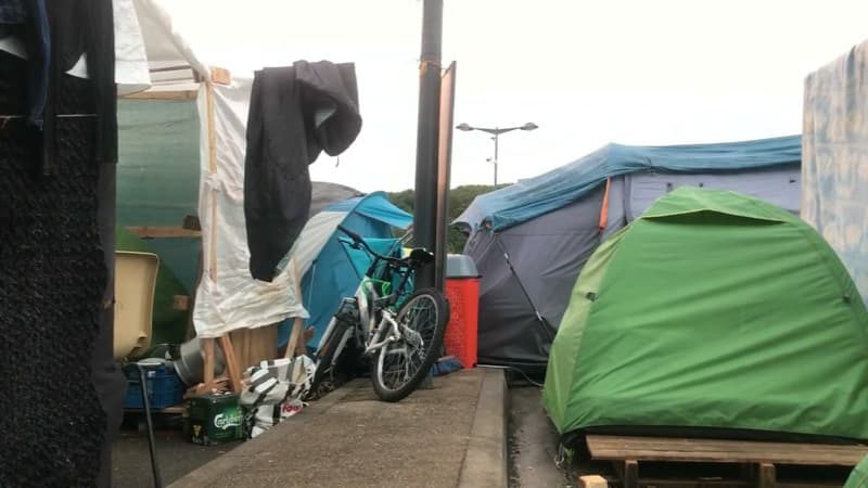 Un camp de migrants à Metz.