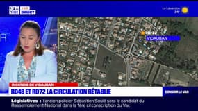 Incendie de Vidauban fixé: la circulation rétablie sur les RD48 et RD72
