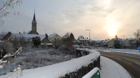 De la neige à Damigny, dans l'Orne, ce mardi 9 janvier 2024. 