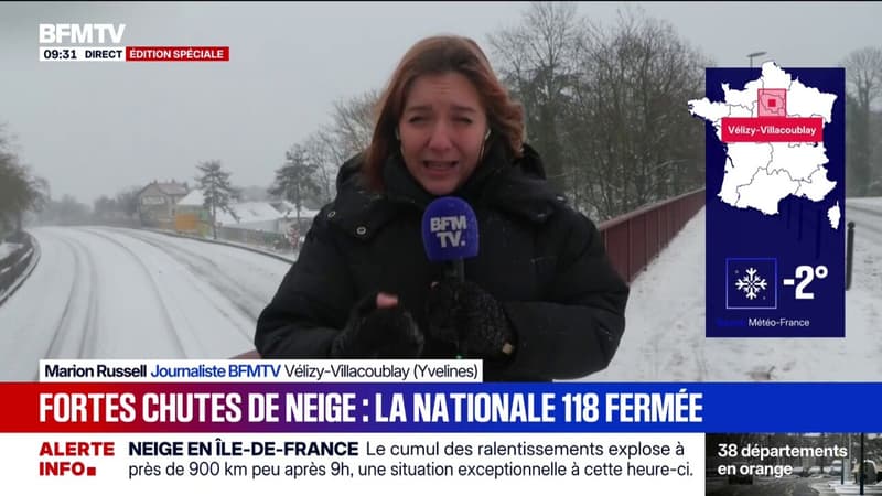 Neige en Île-de-France: la N118 fermée dans les deux sens