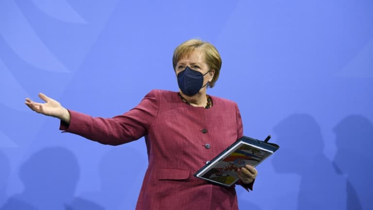 La chancelière allemande Angela Merkel, le 2 juin 2021 à Berlin