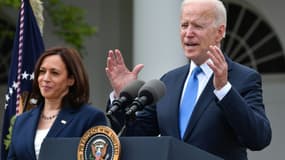 La vice-présidente américaine Kamala Harris et le président Joe Biden à la Maison Blanche, le 13 mai 2021