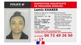 Un appel à témoins a été lancé ce mercredi par la police nationale du Rhône pour retrouver Lemis, une mineure disparue depuis le 27 septembre.