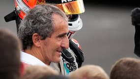 Alain Prost avec Anthoine Hubert, à Abu Dhabi le 24 novembre 2018