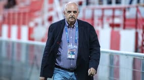 Christian Leca, président de l'AC Ajaccio, au stade François-Coty d'Ajaccio le 2 octobre 2021