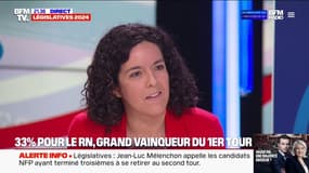 Second tour des législatives: "Nous nous retirerons pour faire gagner l'unité du pays et pour faire perdre le RN", déclare Manon Aubry (LFI-NFP)