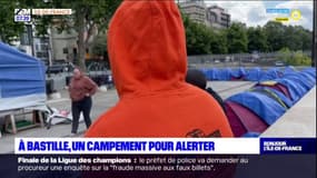 Paris: un campement installé place de la Bastille pour alerter sur le sort des mineurs isolés