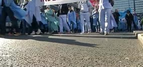 Paris: manifestation des infirmiers-anesthésistes