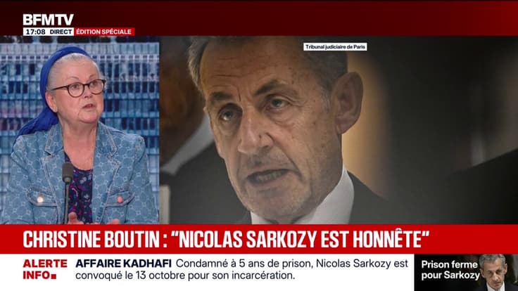 "Nicolas Sarkozy est honnête", souligne Christine Boutin, ancienne ministre