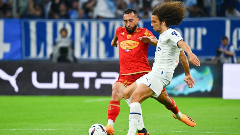 Abdelli et Guendouzi lors du match OM-Angers, 14 mai 2023