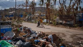 Des enfants jouent à Pamandzi, à Mayotte, le 17 décembre 2024.