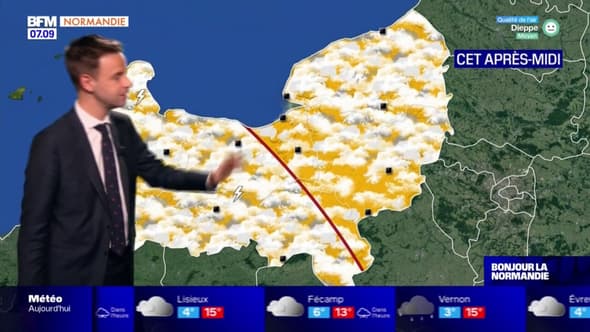 Météo Normandie: un temps nuageux parfois pluvieux, jusqu'à 13°C à Caen et au Havre
