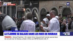 Nord: la flamme olympique dans les rues de Roubaix