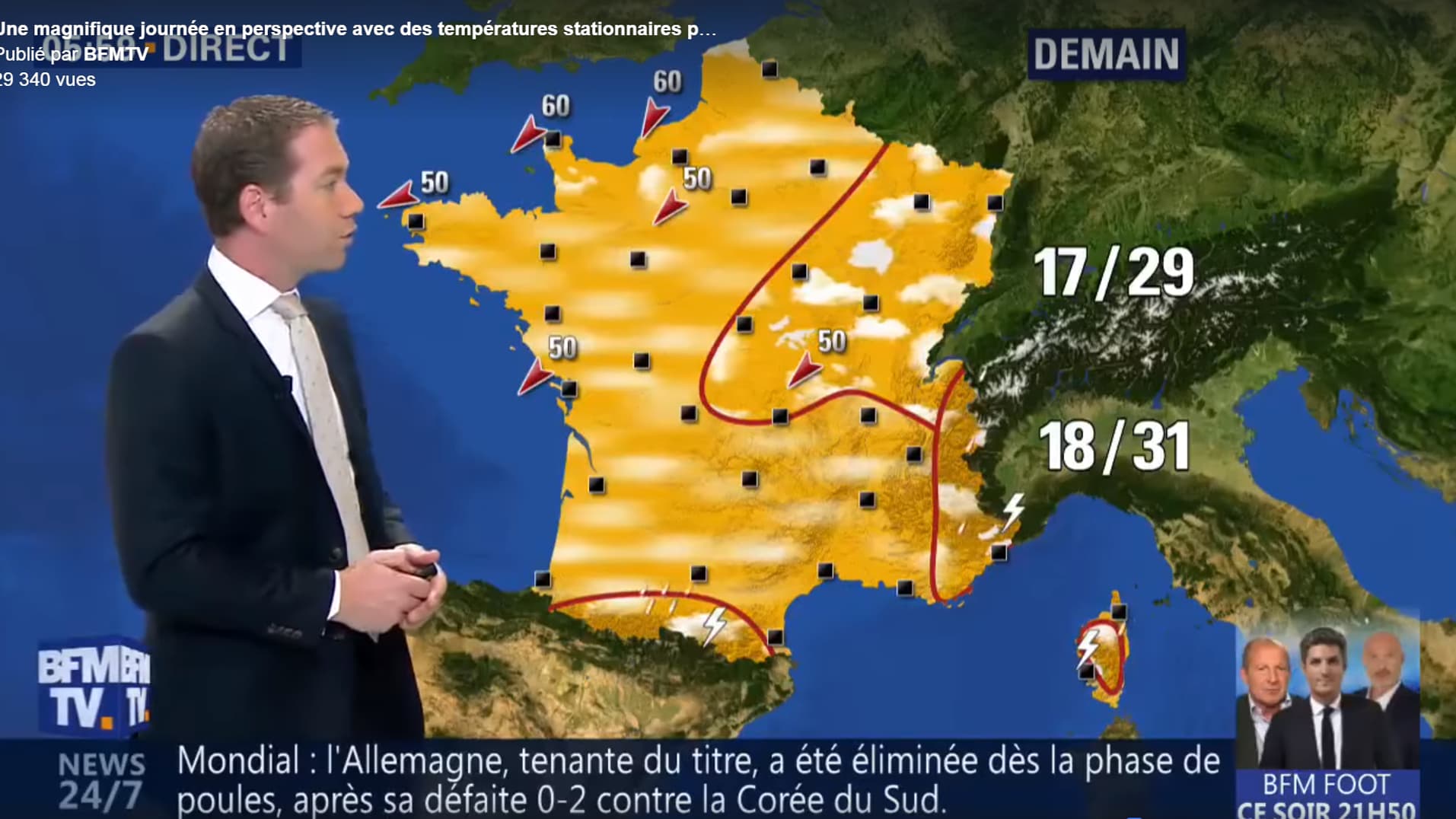 Météo du vendredi 29 juin 2018 Météo du vendredi 29 juin 2018