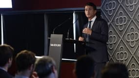 Manuel Valls lors de l'annonce de sa candidature à la mairie de Barcelone, ce mardi.