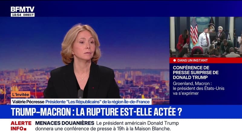Pour Valérie Pécresse, présidente (LR) de la région Île-de-France, "il n'y a que le rapport de force qui compte" avec Donald Trump