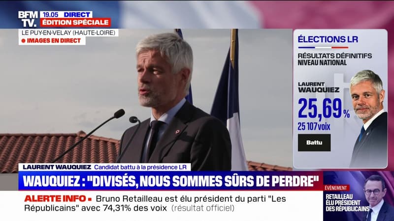 Après sa défaite à la présidence des Républicains, Laurent Wauquiez appelle à un 