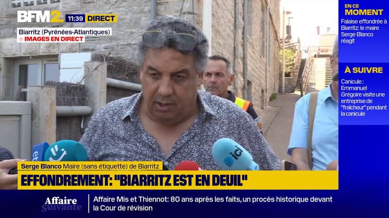 "Biarritz est en deuil", a réagi le maire Serge Blanco, après l'effondrement d'un pan de falaise