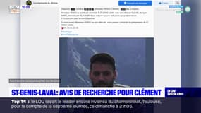 Saint-Genis-Laval: la gendarmerie lance un appel à témoins pour retrouver Clément Renou, un jeune homme de 28 ans disparu depuis le 13 octobre