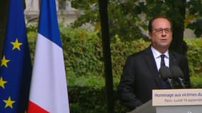Discours de Franois Hollande lors de l'hommage national aux victimes du terrorisme dans les jardins de l'Hôtel des Invalides, à Paris