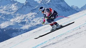 Lindsey Vonn pour son retour à la compétition, à Saint-Moritz, le 21/12/2024