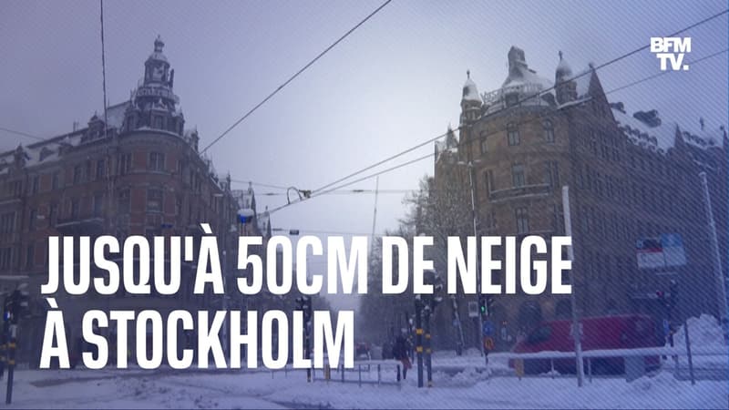 Jusqu'à 50 cm de neige sont tombés dans les rues de Stockholm