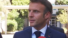 Emmanuel Macron lors d'un déplacement à Orange le 1er septembre 2023