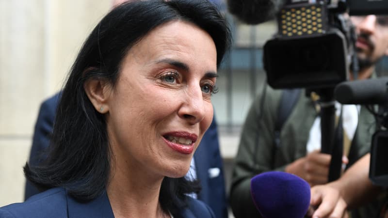 La députée RN des Alpes-Maritimes Alexandra Masson à Paris, le 21 juin 2022, à l'occasion d'un bureau exécutif du Rassemblement national.