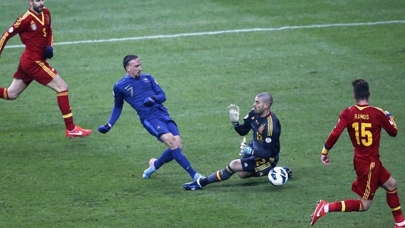 Franck Ribéry lors de son face à face manqué devant Valdes