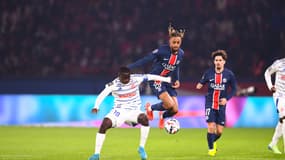 Habib Diarra et Bradley Barcola lors de PSG-Strasbourg le 19 octobre 2024