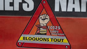 Un logo du mouvement "Bloquons tout le 10 septembre", à Nantes, le 30 août. 