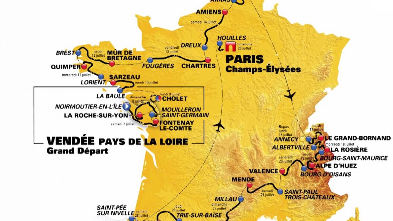 Le parcours du Tour de France 2018