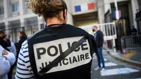 Rassemblement de policiers le 11 octobre 2022 à Marseille pour protester contre le projet actuel de réforme de la PJ