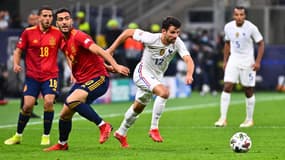 Léo Dubois après son petit pont sur Mikel Merino