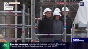 Paris: Emmanuel Macron en visite sur le chantier de Notre-Dame