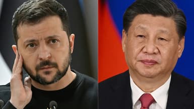 Le président ukrainien Volodymyr Zelensky et le président chinois Xi Jinping (Photomontage).