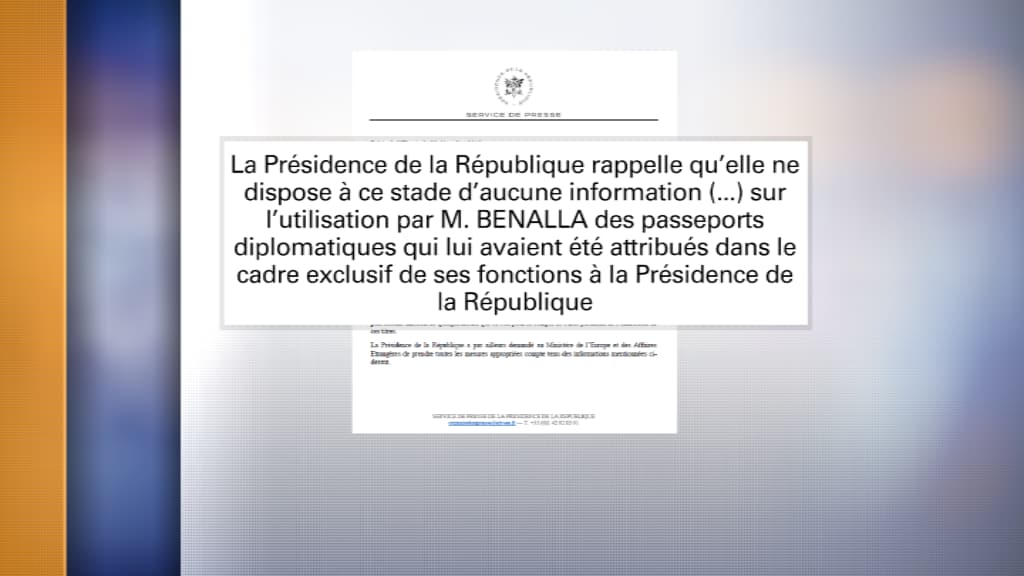 Le communiqué diffusé ce vendredi par l'Elysée. Le communiqué diffusé ce vendredi par l'Elysée.
