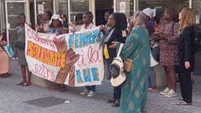 Un rassemblement en soutien aux occupants du squat s'est tenu devant le tribunal judiciaire ce vendredi 23 juillet