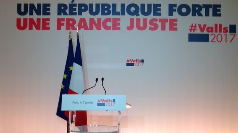 Manuel Valls présente son nouveau slogan de campagne: "Une République forte, une France juste".
