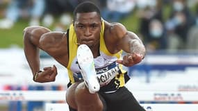 Wilhem Belocian lors des championnats de France d'athlétisme, à Angers le 26 juin 2021