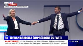 Présidence du RN: Marine Le Pen annonce la victoire de Jordan Bardella