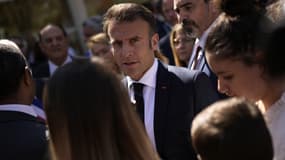 Emmanuel Macron à Ganges le 20 avril 2023 