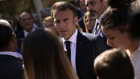 Emmanuel Macron à Ganges le 20 avril 2023 