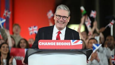 Keir Starmer à Londres après sa victoire aux législatives, le 5 juillet 2024