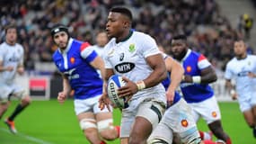 Aphiwe Dyantyi  face aux Bleus en 2018 lors d'un test match