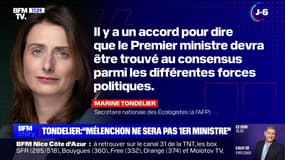Pour Marine Tondelier, secrétaire nationale des Écologistes, Jean-Luc Mélenchon "ne sera pas Premier ministre" en cas de victoire du Nouveau Front populaire